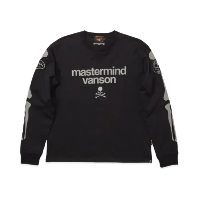 VANSON x MASTERMIND BONE L/S TEE "BLACK"