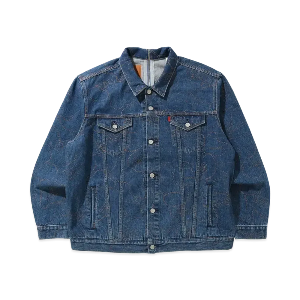 A BATHING APE x Levi's CAMO TRUCKER JACKET "Blue"