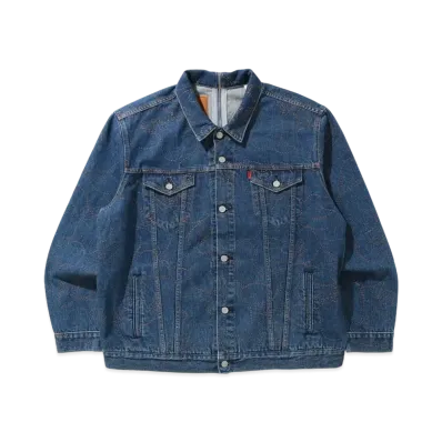 A BATHING APE x Levi's CAMO TRUCKER JACKET "Blue"