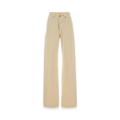 Saint Laurent Women's Denim Wide-Leg Jeans "Cream/White"