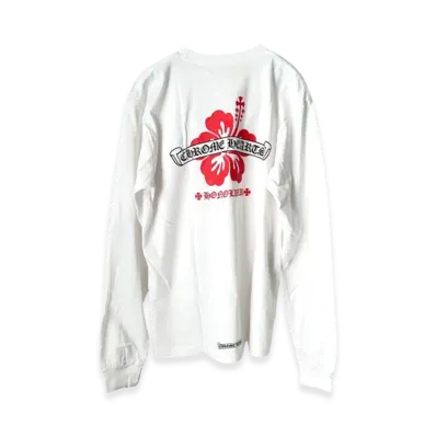 Chrome Hearts Honolulu Limited Edition Scroll Hibiscus L/S T-Shirt "White"