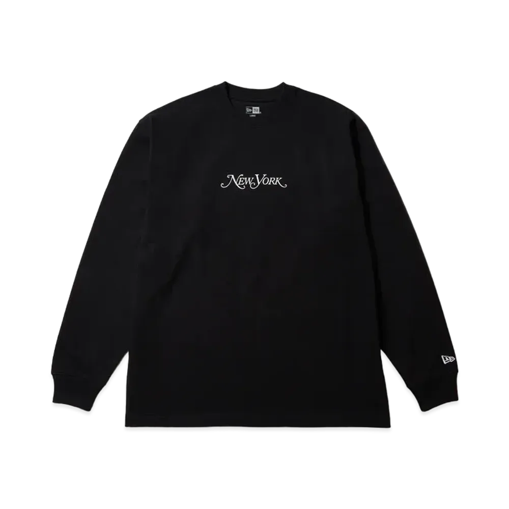 NEW ERA New York Magazine Long Sleeve Oversized Cotton T-shirt "Black"
