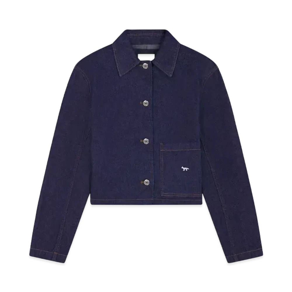 Maison Kitsune Denim Cropped Jacket "Indigo"