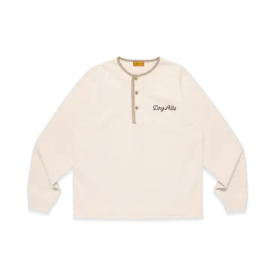 HUMAN MADE Henley Neck Sweatshirt "White"