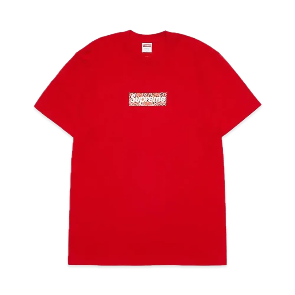 シュプリーム バンダナ ボックス ロゴ Tシャツ "レッド"