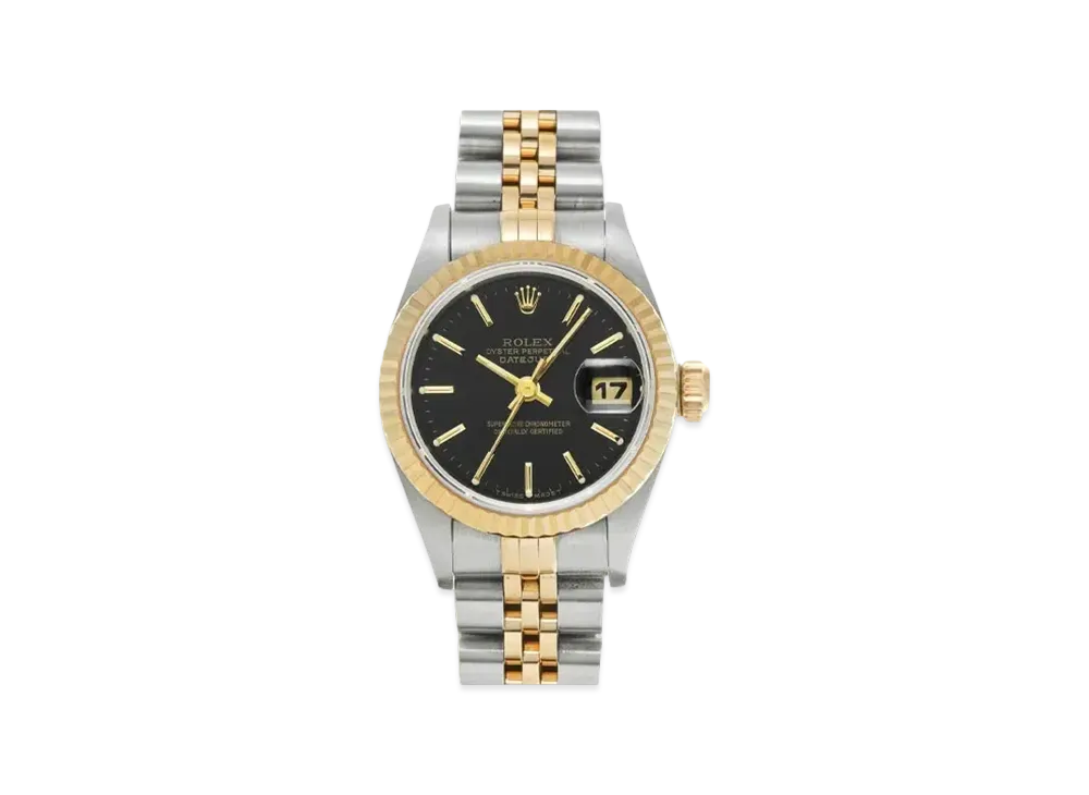 ROLEX Lady-Datejust "Black/Stainless Steel/Yellow Gold"