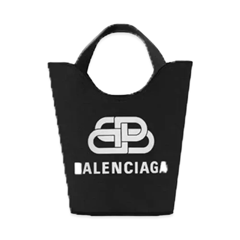 BALENCIAGA Women's Wave XS Tote Bag "Black/White"