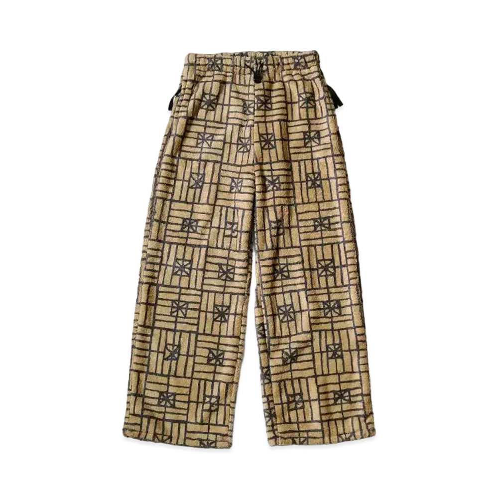 KAPITAL Fork Domino Fleece Easy Straight Pants "Beige"