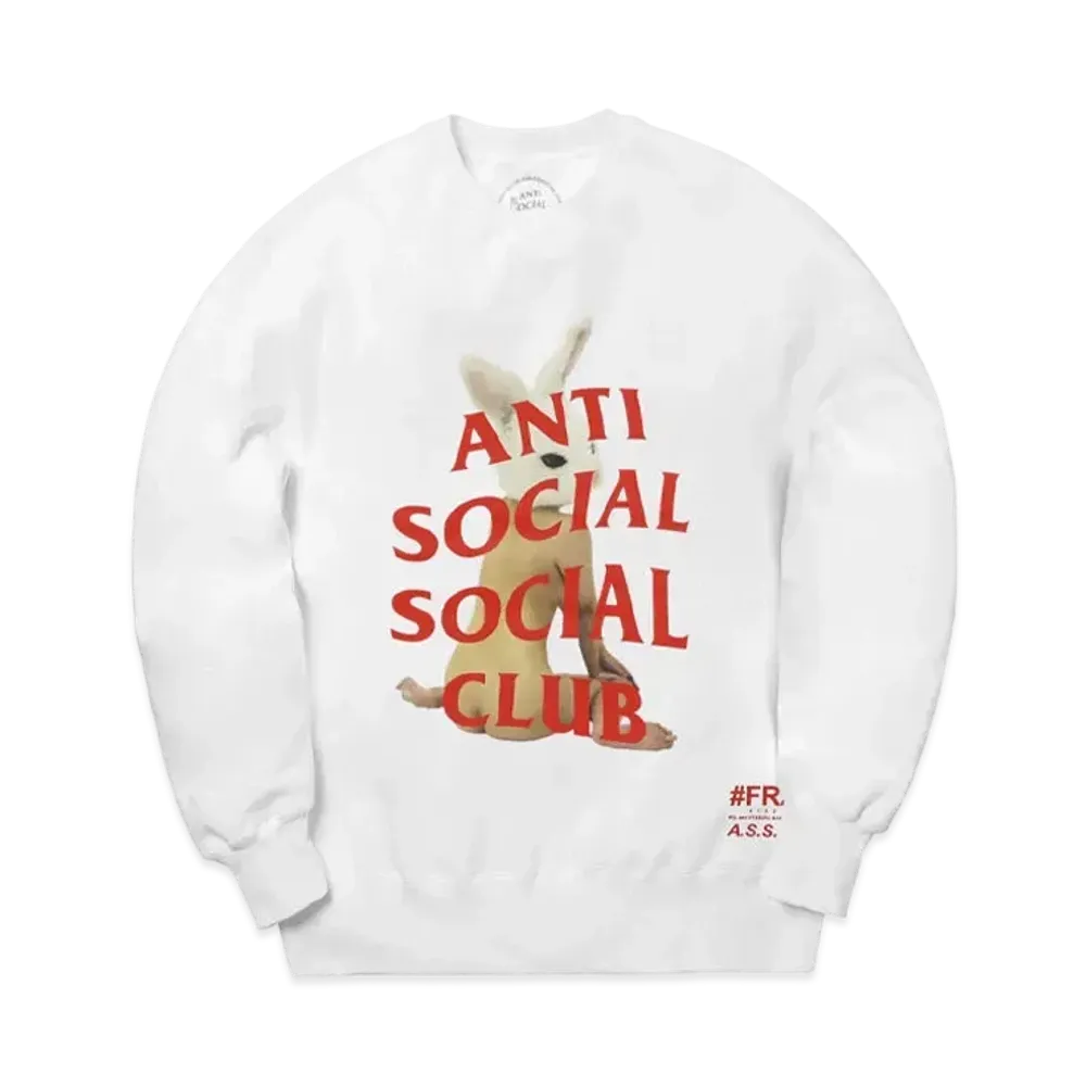 ANTI SOCIAL SOCIAL CLUB collaboration with #FR2 Crewneck Sweat "White"