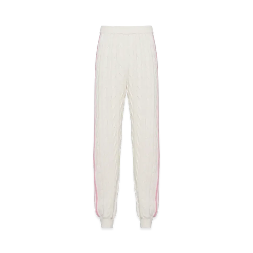 MIU MIU Women's Wool Cashmere Joggers "White/Pink"