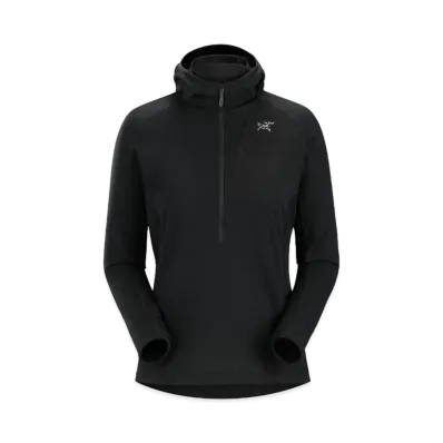 ARC'TERYX Women's DeLTa Half Zip Neck Hoodie X000006213 "Black"