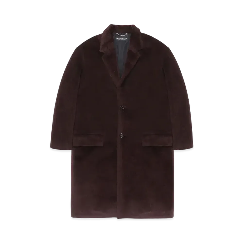 WACKO MARIA x DORMEUIL Alpaca Chesterfield Coat "Burgundy"