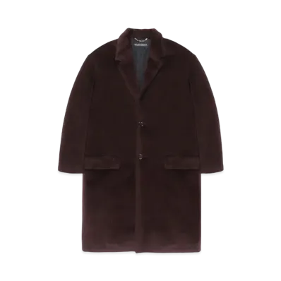 WACKO MARIA x DORMEUIL Alpaca Chesterfield Coat "Burgundy"