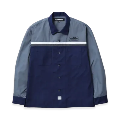 NEIGHBORHOOD Classic Work Bicolor Shirt LS "Navy"