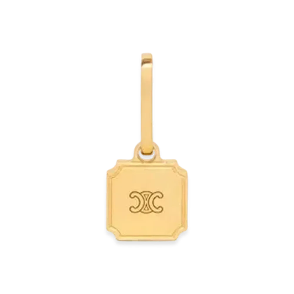 CELINE Separables Triomphe Plate Mini Pendant In Brass With Gold Finish "Gold"