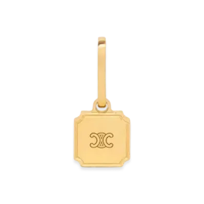CELINE Separables Triomphe Plate Mini Pendant In Brass With Gold Finish "Gold"