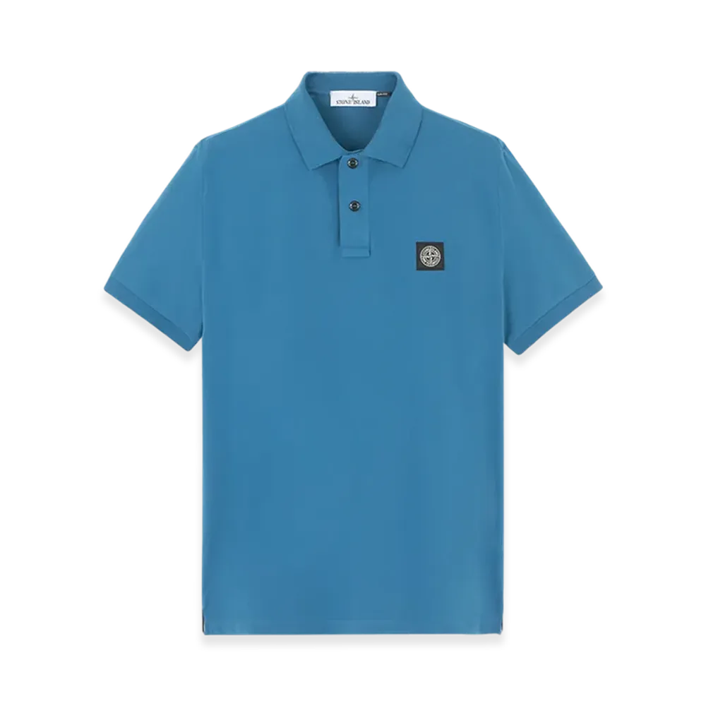 Stone Island 2SC17 Stretch Organic Cotton Pique Slim Fit S/S Polo Shirt - 24FW "Avio Blue"