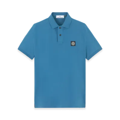 Stone Island 2SC17 Stretch Organic Cotton Pique Slim Fit S/S Polo Shirt - 24FW "Avio Blue"