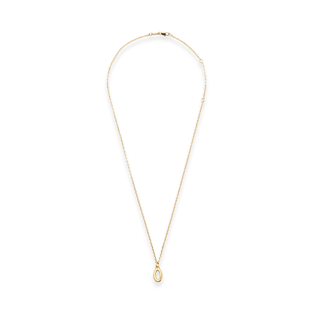 AMI PARIS Brass Hammered 0 Pendant Necklace "Gold"