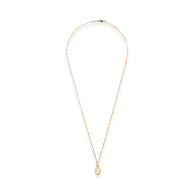 AMI PARIS Brass Hammered 0 Pendant Necklace "Gold"