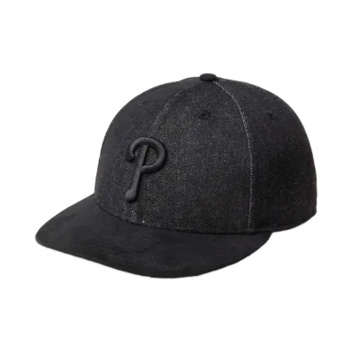NEW ERA LP 59Fifty MLB Denim 2-Tone Philadelphia Phillies Suede Visor "Black Denim/Black"