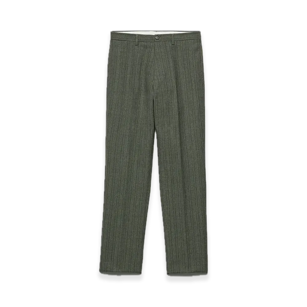 PRADA Pinstripe Wool Blend Pants "Salvia Green"