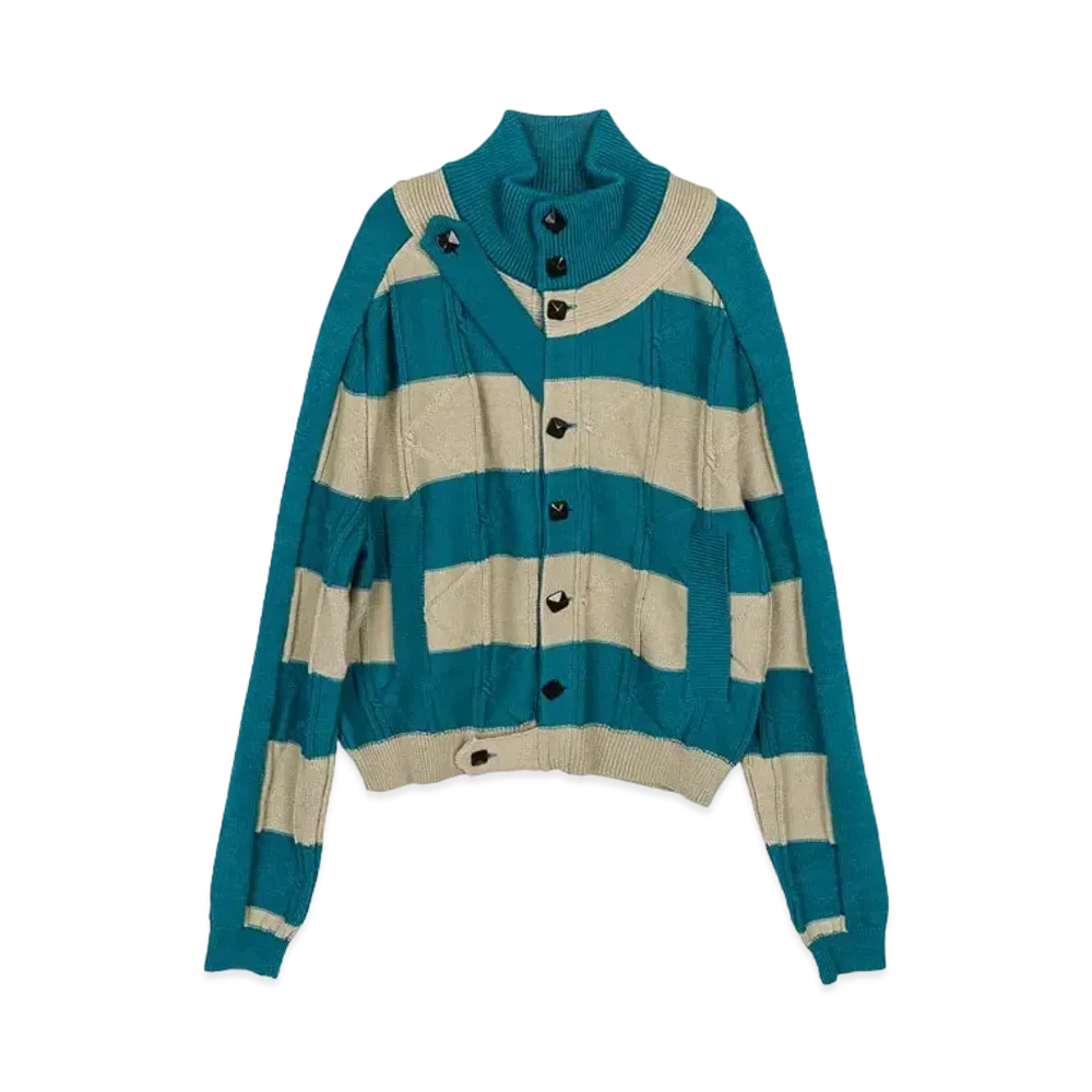 KIKO KOSTADINOV Merli Twinset Cardigan "Teal Green / Beige"