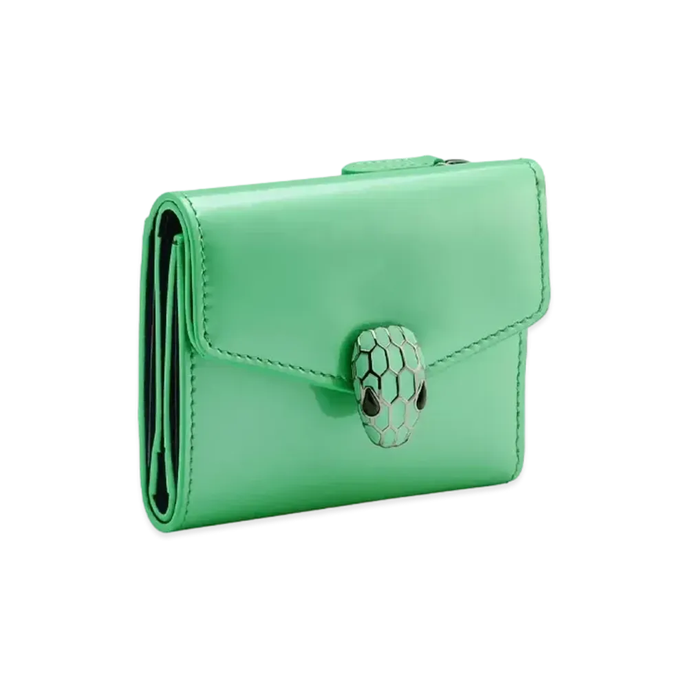 BVLGARI Serpenti Forever Tri-Fold Wallet "Green"