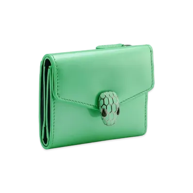 BVLGARI Serpenti Forever Tri-Fold Wallet "Green"
