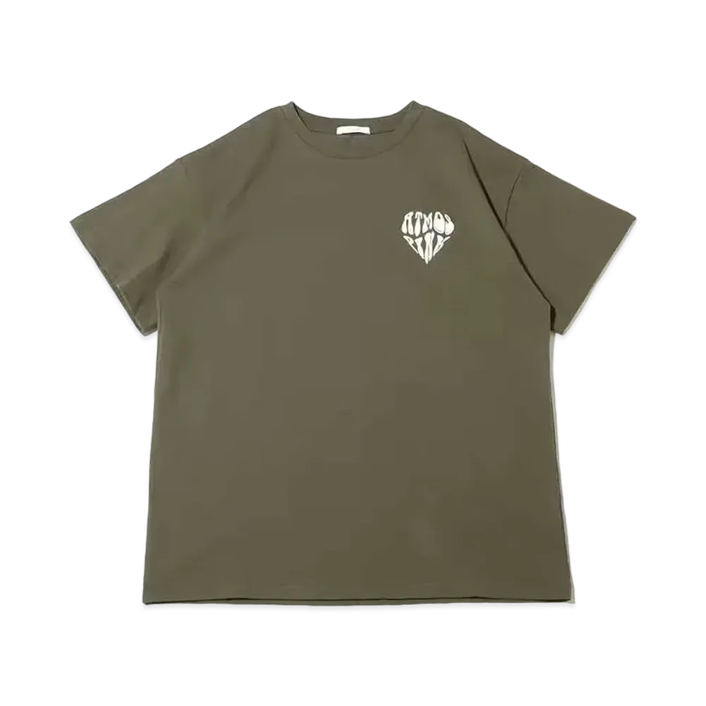 atmos pink Heart Logo Embroidery Big T "Khaki"