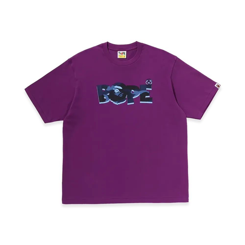A BATHING APE Bape Logo Relaxed Fit Tee "Purple"