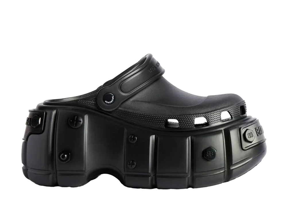 BALENCIAGA HardCrocs Mule in Rubber "Black"