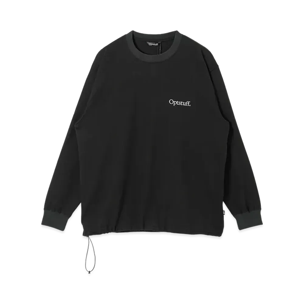 Optstuff Drawstring Long Sleeve T-Shirt "Black"