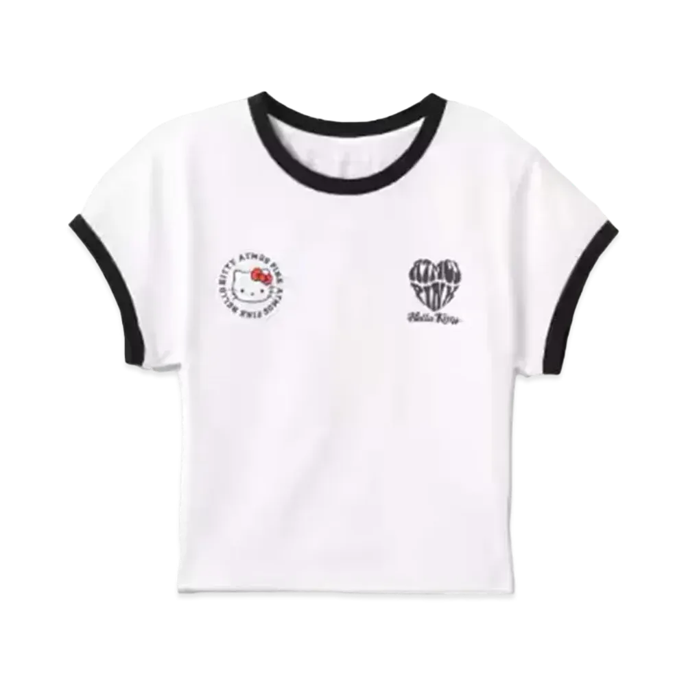 atmos pink x HELLO KITTY Ringer T-shirt "White"