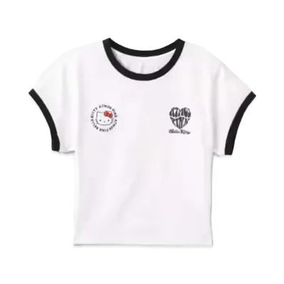 atmos pink x HELLO KITTY Ringer T-shirt "White"
