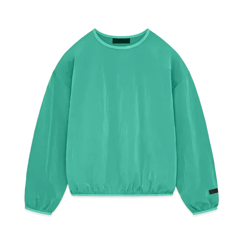 FEAR OF GOD ESSENTIALS Crinkle Nylon Pullover Crewneck "Mint Leaf"