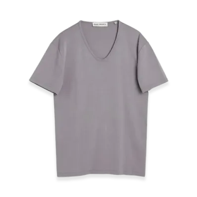 OUR LEGACY U Neck T-Shirt Crisp Cotton "Antique Lavender"