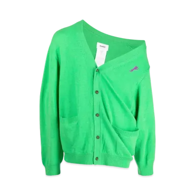 doublet Logo Cardigan "Grass Green"