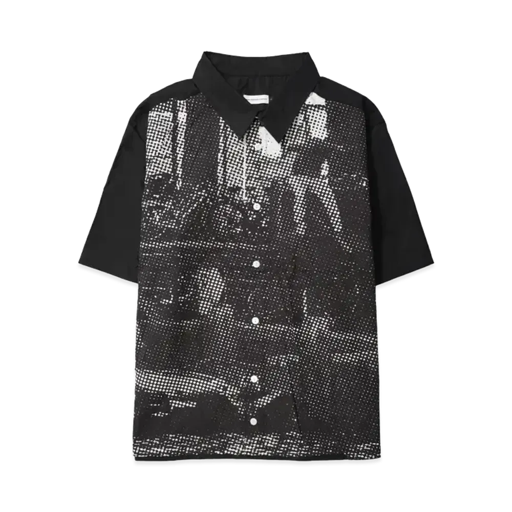 POP TRADING COMPANY chima shortsleeve shirt "BLACK/WHITE"