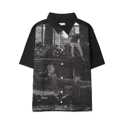 POP TRADING COMPANY chima shortsleeve shirt "BLACK/WHITE"