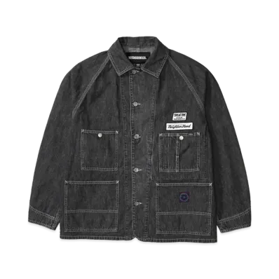 NEIGHBORHOOD x M&M . Washed Denim Coverall Jacket "Black"