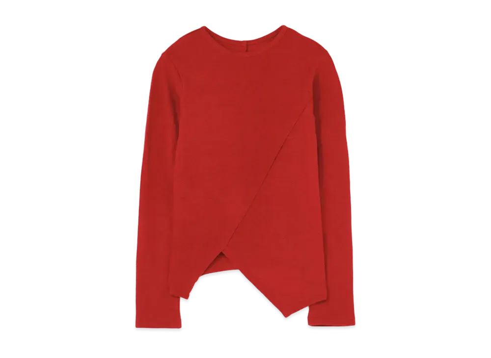 Yohji Yamamoto AIRY SPUN MILLED PS HEM ZIG-ZAG RN "Red"