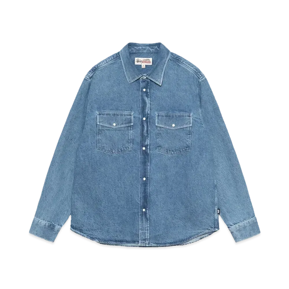 Stussy Boxy Western Denim Shirt "Light Denim"