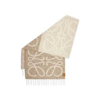 LOEWE Anagram Scarf "Beige/White"