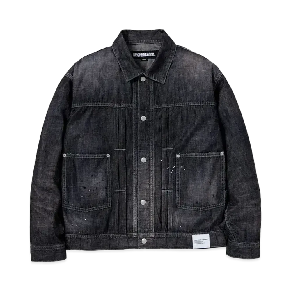 NEIGHBORHOOD Washed Lightweight Denim Jacket "Black"