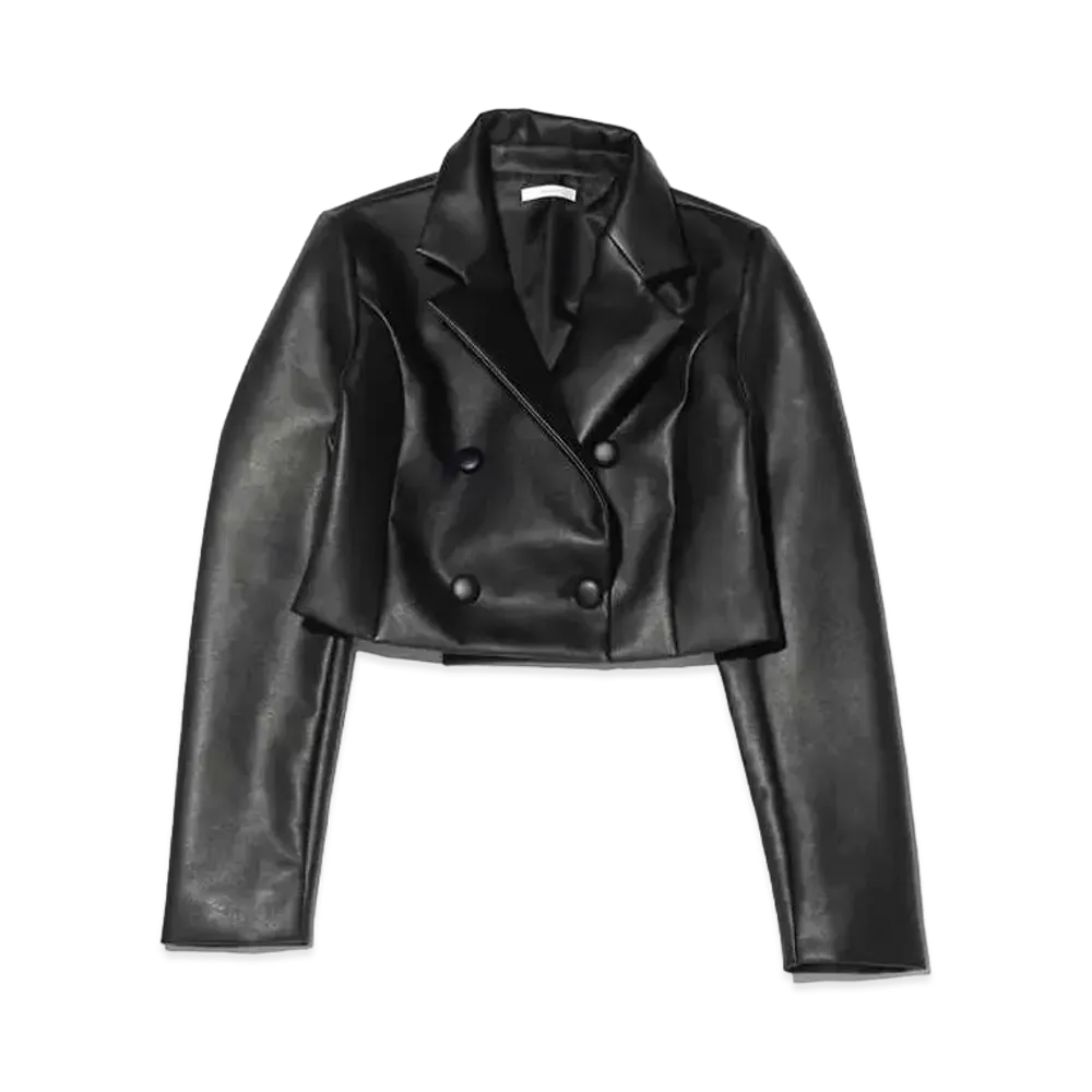 atmos pink x Chisato Yoshiki Short Take Faux Leather Jacket "Black"