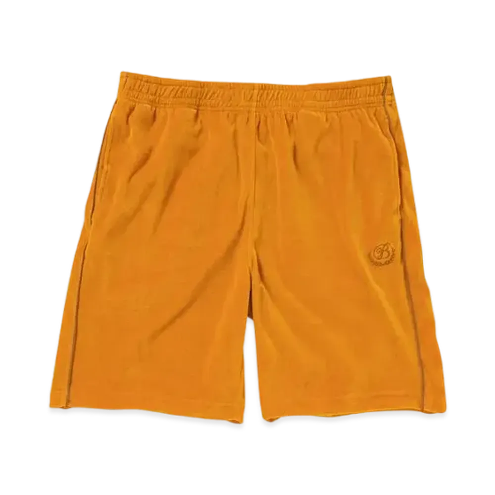 BlackEyePatch B EMBLEM PIPING VELOUR SHORTS "Camel"