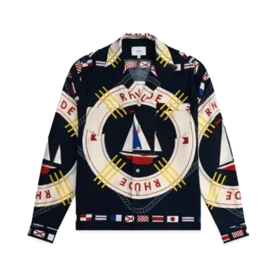 RHUDE Flag Sail LS Silk Shirt "Multi"