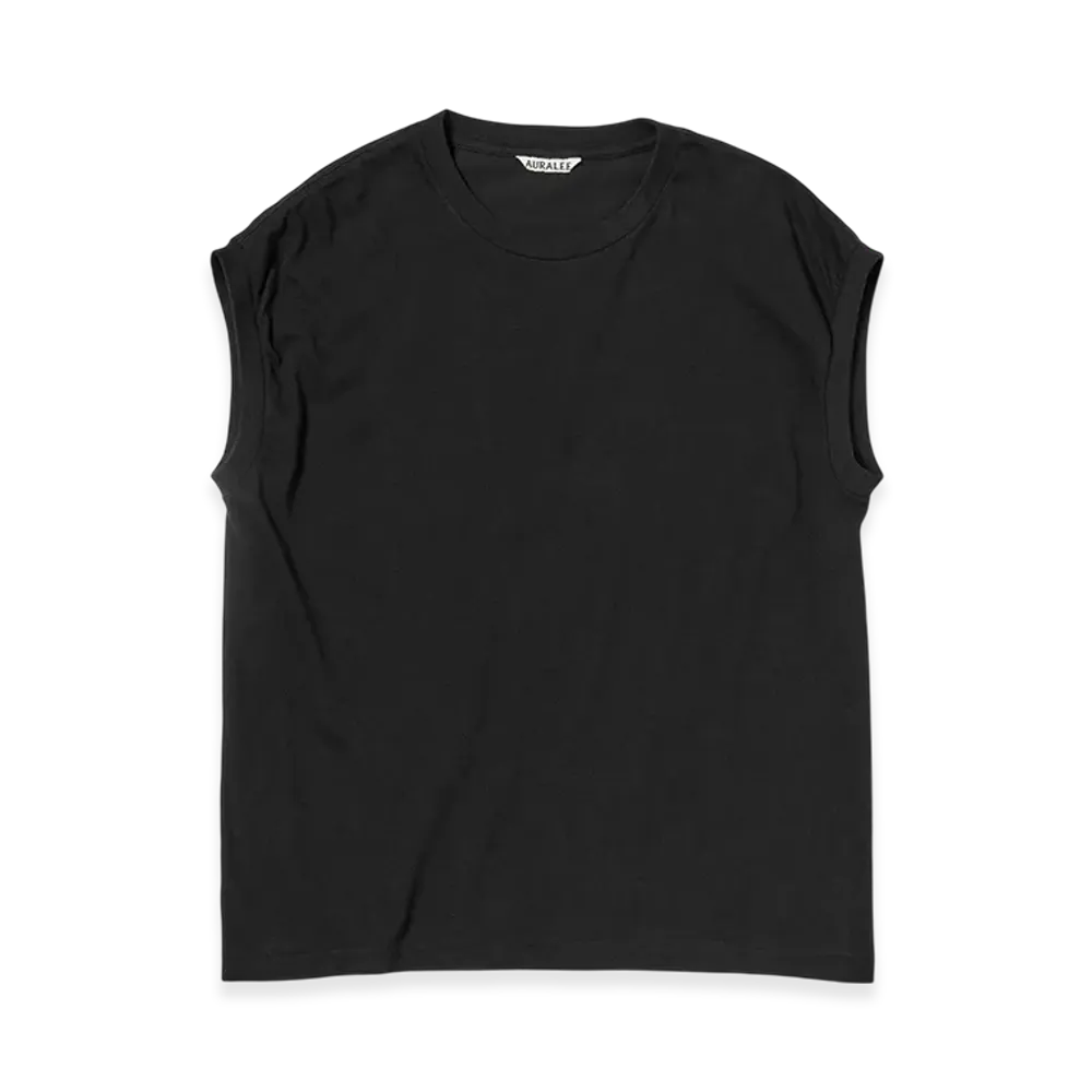 AURALEE Women's Seamless Crew Neck Sleeveless "Black"