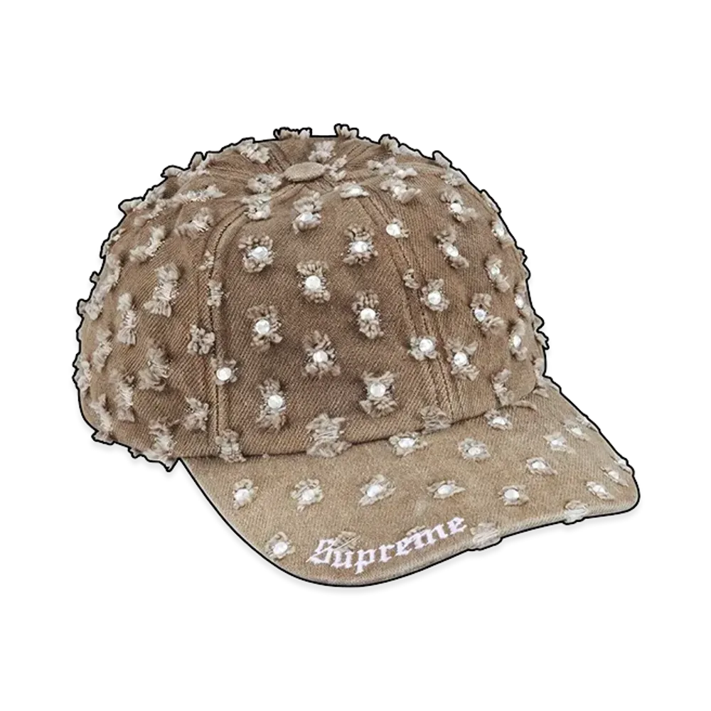 Supreme Hole Punch Rhinestone Denim 6-Panel "Brown"
